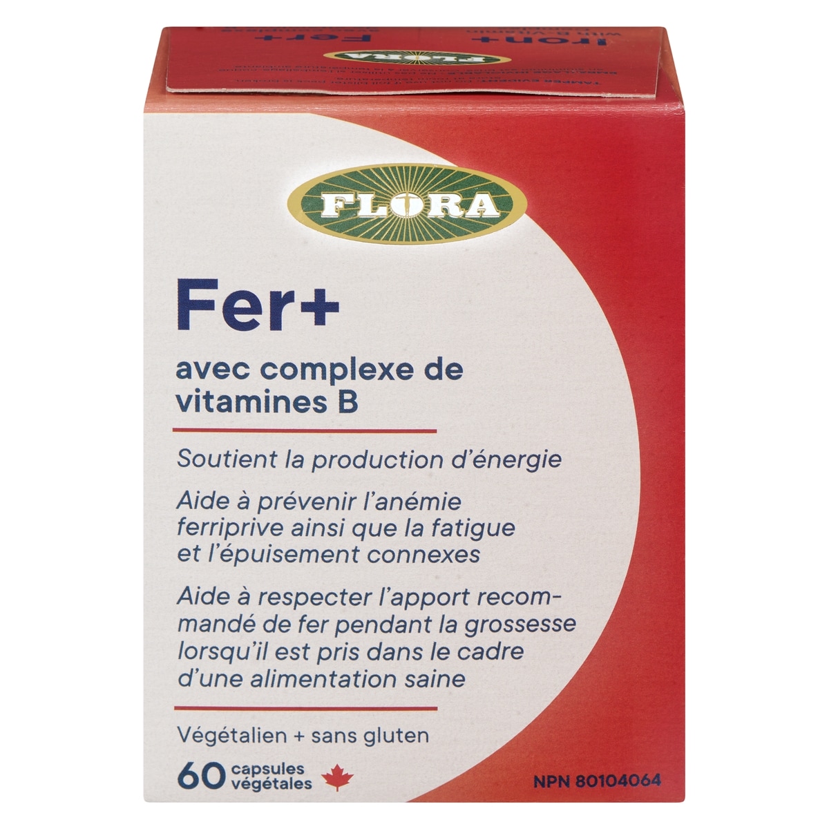 Flora Fer + Avec Complexe De Vitamines B 60 ea, 0,33 $/1ch