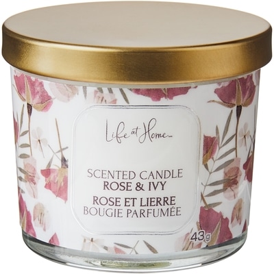 Life at Home Bougie parfumée – Rose et lierre 1 ea, 2,00 $/1ch