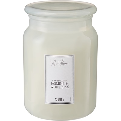 Life at Home Scented Candle Jasmine & White Oak 1 ea, $19.00/1ea