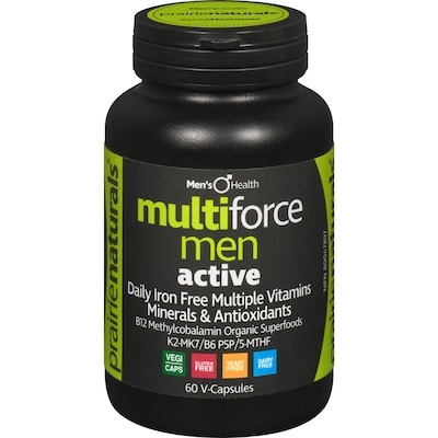 Prairienaturals Multiforce Men Daily Iron Free Multiple Vitamins Minerals & Antioxidants 60 ea, $0.45/1ea