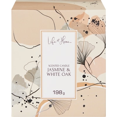 Life at Home Scented Candle Jasmine & White Oak 1 ea, $10.00/1ea