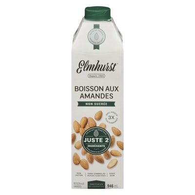 Elmhurst Boisson D'Amande Non Sucré 946 ml, 0,77 $/100ml