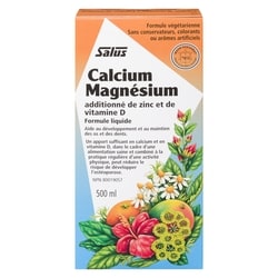 Salus Haus Calcium magnésium additionné de zinc et de vitamine d formule liquide 500 ml, 9,40 $/100ml