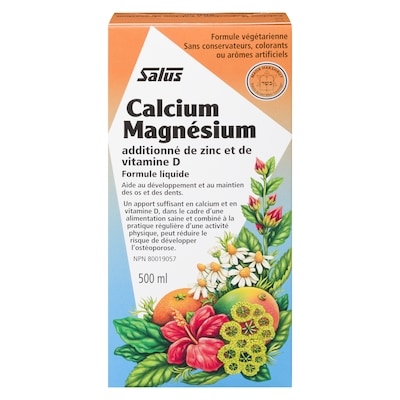 Salus Haus Calcium magnésium additionné de zinc et de vitamine d formule liquide 500 ml, 8,60 $/100ml