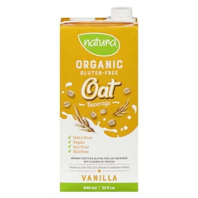 Natura Organic gluten-free oat beverage vanilla 946 ml, $0.51/100ml