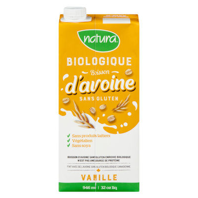 Natura Boisson d'avoine bio SG enrichie vanille 946 ml, 0,51 $/100ml