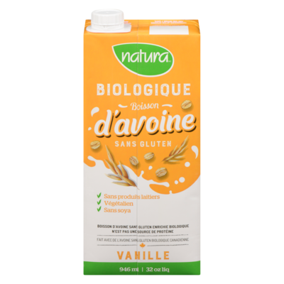 Natura Boisson d'avoine bio SG enrichie vanille 946 ml, 0,44 $/100ml
