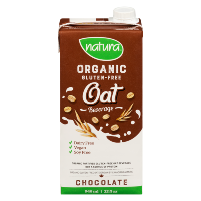 Natura Organic gluten-free oat beverage chocolate 946 ml, $0.51/100ml
