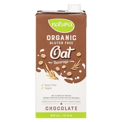 Natura Organic gluten-free oat beverage chocolate 946 ml, $0.51/100ml