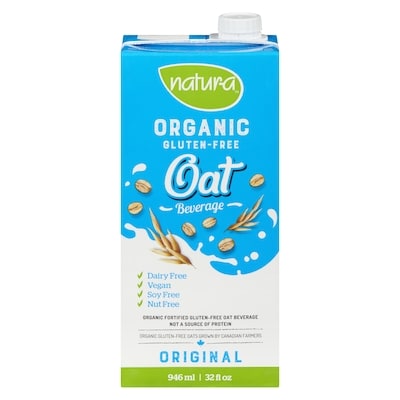 Natura Organic gluten-free oat beverage original 946 ml, $0.51/100ml