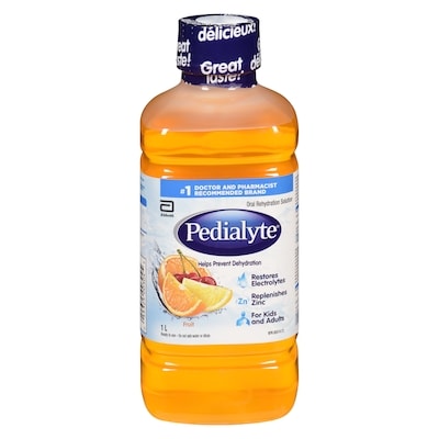 Pedialyte Electrolyte Drink, Oral Rehydration Solution, Fruit 1 l, $1.10/100ml