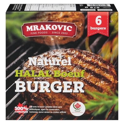 Mrakovic Burger naturel halal boeuf 678 g, 2,21 $/100g