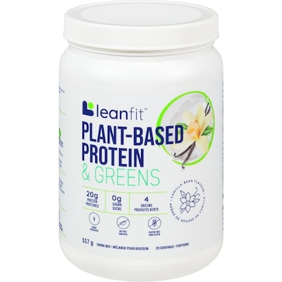 Leanfit Vanilla Bean Flavour Plant-Based Protein & Greens Drink Mix 517 g, $4.35/100g