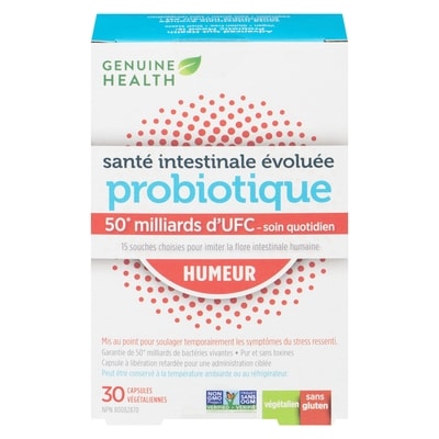Genuine Health 50 Milliards D'Ufc Soin Quotidien Humeur Santé Intestinale Évoluée Probiotique 30 ea, 1,68 $/1ch