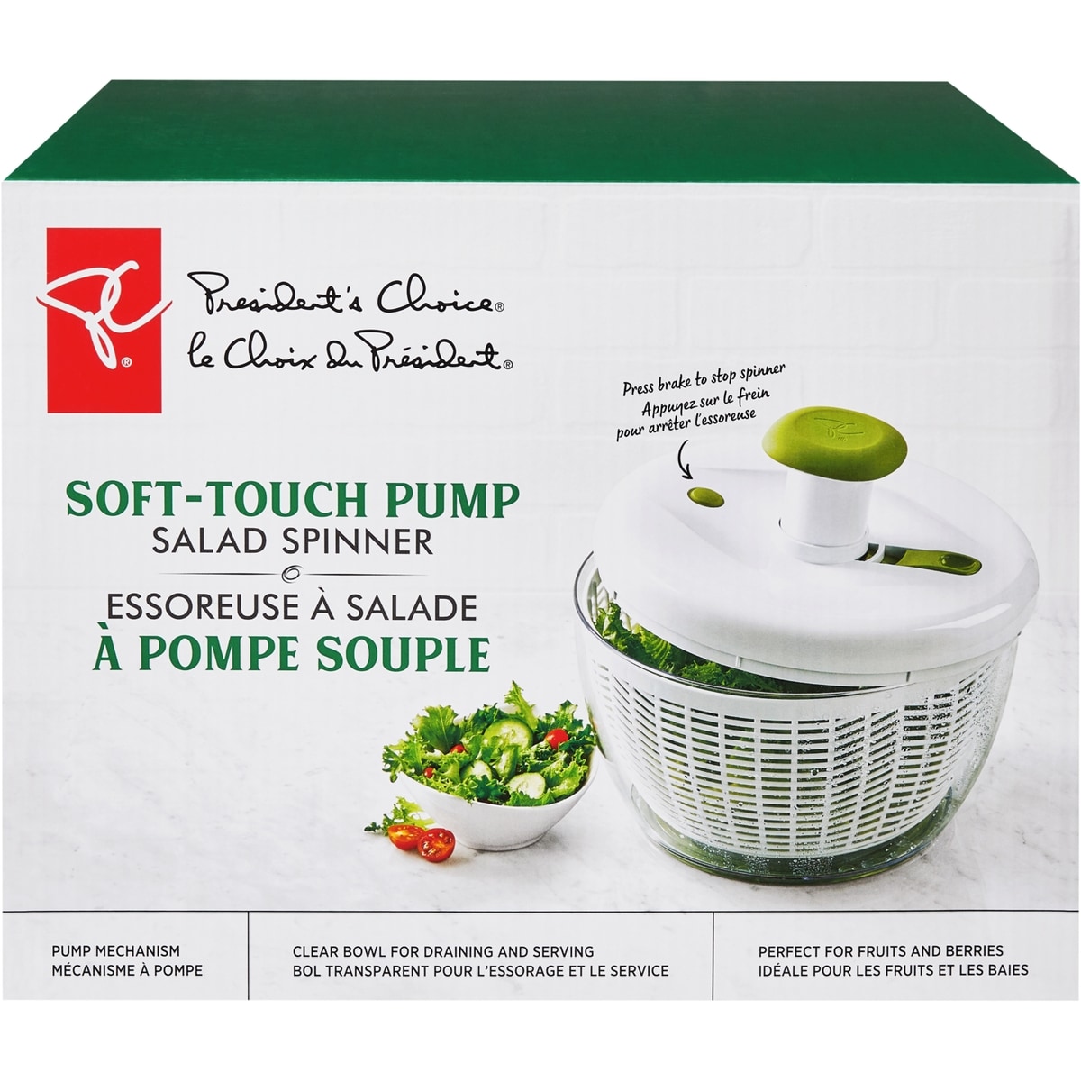 le Choix du Président Essoreuse à salade à pompe souple 1 ea, 35,00 $/1ch