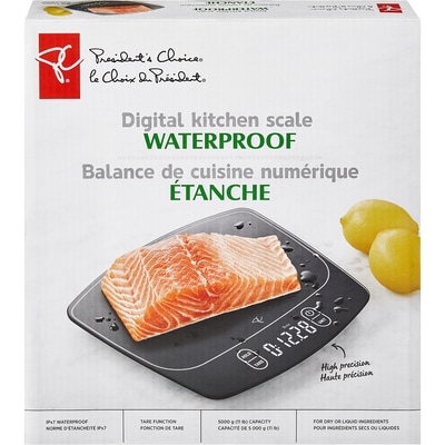 President's Choice Digital Kitchen Scale, Waterproof 1 ea, $33.00/1ea