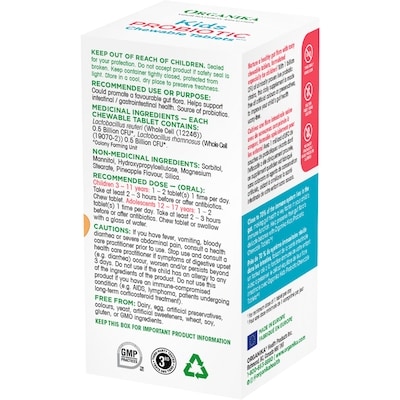 Kids Probiotic Chewable Tablets Tropical Pineapple Flavour