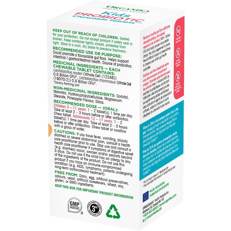 Kids Probiotic Chewable Tablets Tropical Pineapple Flavour