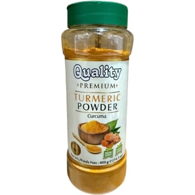 Quality Pot de poudre de curcuma 400 g, 0,95 $/100g