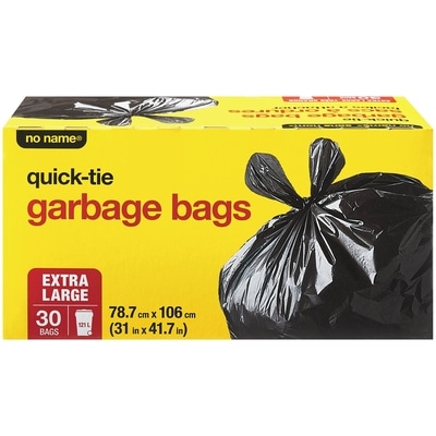 No Name Quick-tie Garbage Bags Extra Large 30 ea, $0.33/1ea