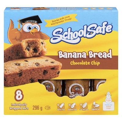 School Safe Muffin Bars Banana Chocolate Chip 296 g, $1.58/100g