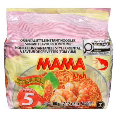 Mama Nouilles saveur de crevettes tom yum 300 g, 1,33 $/100g