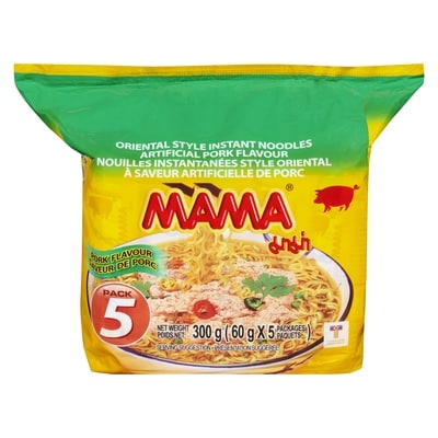 Mama Nouilles saveur artificielle de porc 300 g, 1,33 $/100g