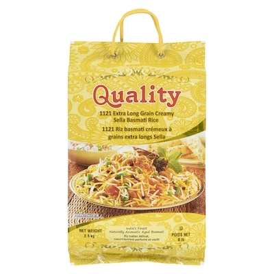 Quality Creamy Sella Basmati Rice 3.63 kg, $0.47/100g