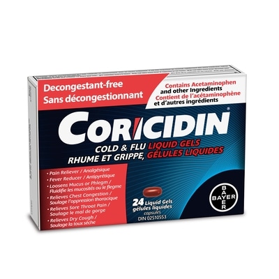 Coricidin Médicament contre la toux et le rhume sans décongestionnant 24 ea, 0,54 $/1ch