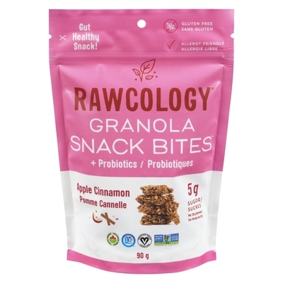 Rawcology Apple Cinnamon With Probiotics Organic Oat Clusters 90 g, $6.66/100g
