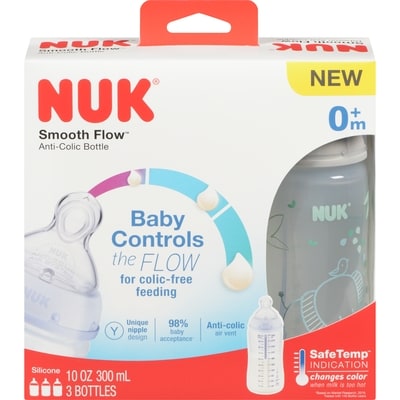 Nuk 0+M 300 Ml Anti-Colic Bottle 3x1.0 ea, $7.16/1ea