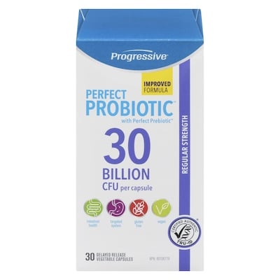 Progressive 30 Billion Cfu Per Capsule Regular Strength Perfect Probiotic 30 ea, $1.07/1ea