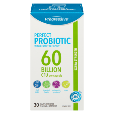 Progressive 60 Billion Cfu Per Capsule Extra Strength Perfect Probiotic 30 ea, $1.84/1ea