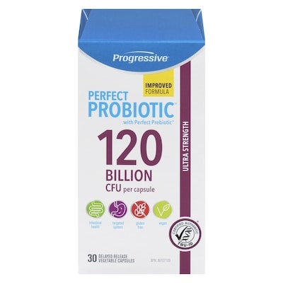 Progressive 120 Billion Cfu Per Capsule Ultra Strength Perfect Probiotic 30 ea, $2.33/1ea