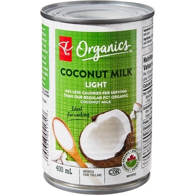 PC Organics Light Coconut Milk 400 ml, $0.88/100ml