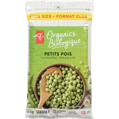 PC Biologique Format Club Petits Pois Sucrés 1.5 kg, 0,90 $/100g