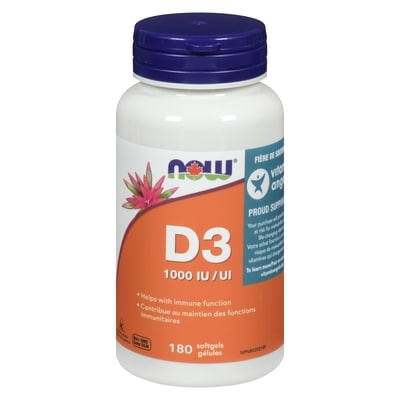 Now 1000 Iu Cholecalciferol High Potency Vitamin D-3 180 ea, $0.06/1ea