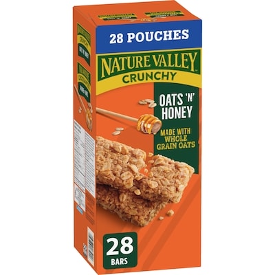 Nature Valley Crunchy Oats 'n' Honey Granola Bars 28 CT, 56 Bars 1.28 kg, $1.01/100ml