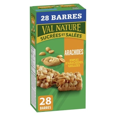 Nature Valley Val Nature Barre Granola, Sucrées et Salées, Arachides, 28 Barres 980 g, 1,38 $/100g