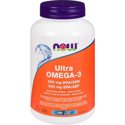 Now 250 Mg Dha 500 Mg Epa Ultra Omega-3 180 ea, $0.36/1ea