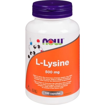 Now 500 Mg L-Lysine 100 ea, $0.17/1ea
