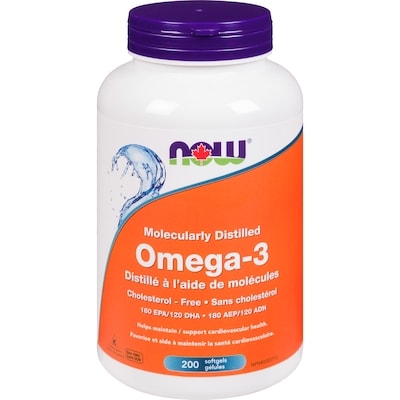 Now Molecularly Distilled 180 Epa/120 Dha Omega-3 200 ea, $0.11/1ea