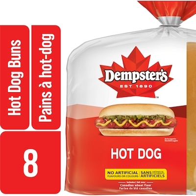Dempster Hot Dog Buns 360 g, $1.19/100g