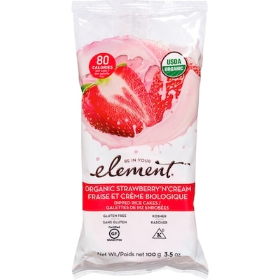 Element Organic Strawberry'N'Cream Dipped Rice Cakes 100 g, $6.49/100g