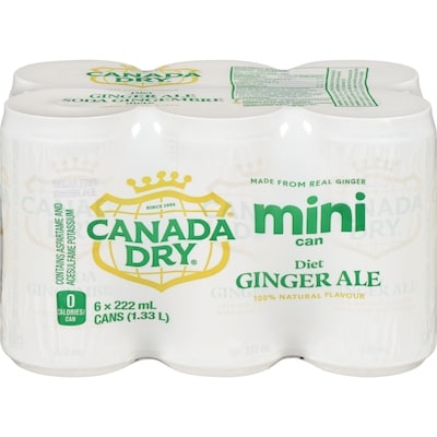 Canada Dry Diet Ginger Ale Mini Can 6x222.0 ml, $0.33/100ml