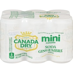 Canada Dry Soda gingembre diète mini canette 6x222.0 ml, 0,43 $/100ml