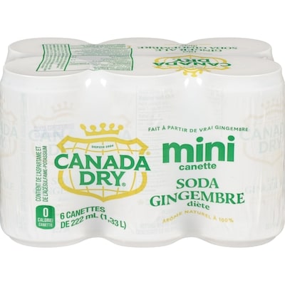 Canada Dry Soda gingembre diète mini canette 6x222.0 ml, 0,40 $/100ml