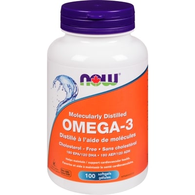 Now Omega-3 Molecularly Distilled 180 Epa/120 Dha 100 ea, $0.13/1ea