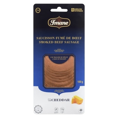 Imane With Cheddar Smoked Beef Sausage 100 g, $5.00/100g