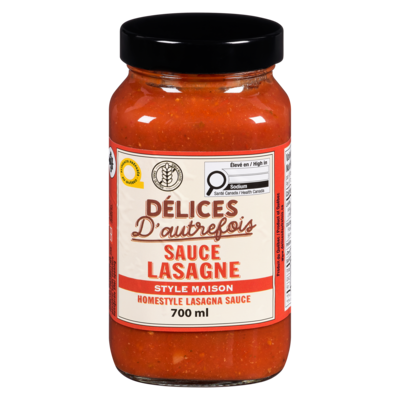 Délices d’autrefois Lasagne Style Maison Sauce 700 ml, 1,11 $/100ml